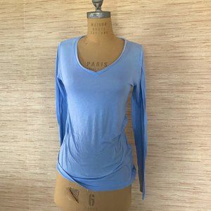 J.CREW Long sleeve blue V-neck T-shirt